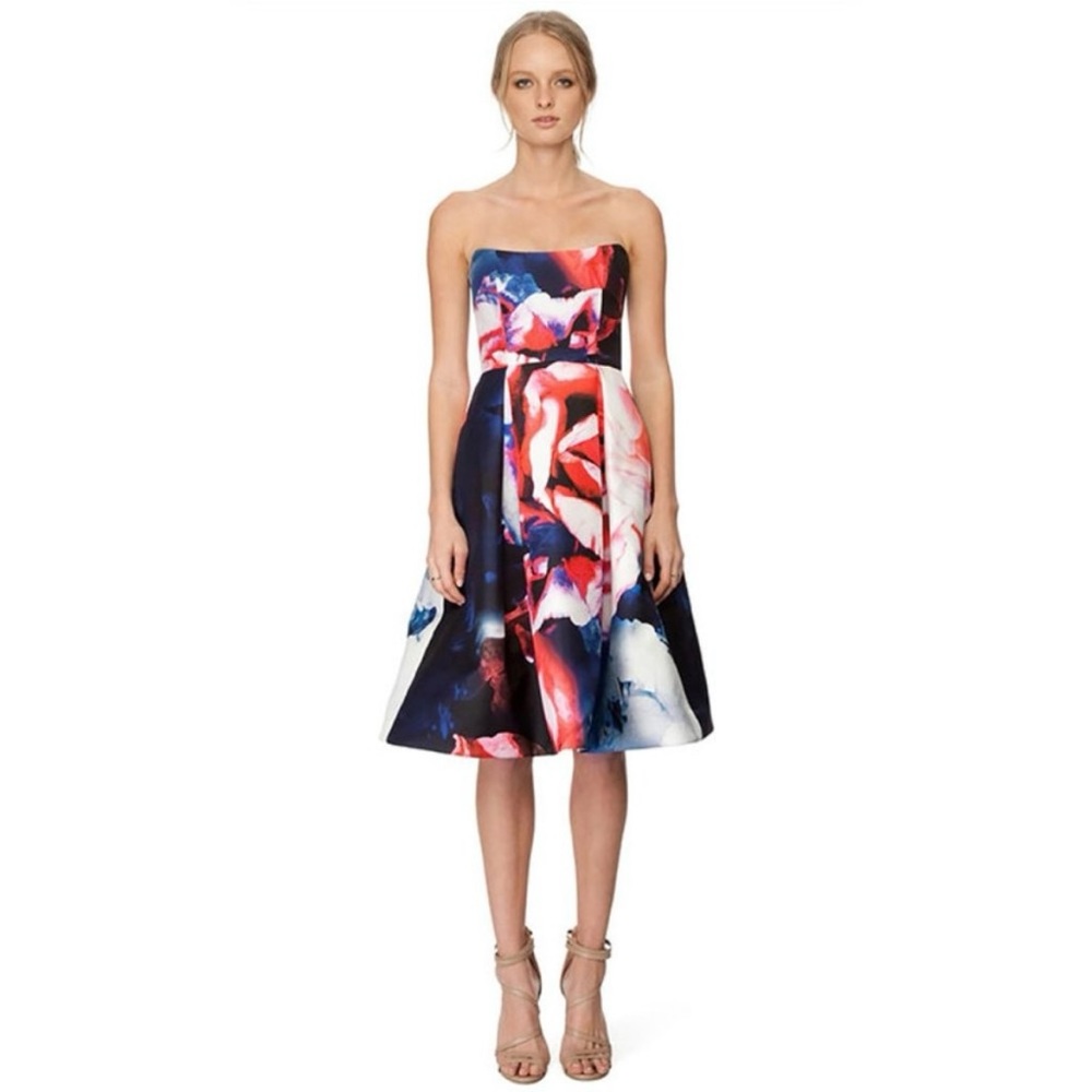 NICHOLAS THE LABEL THERMO FLORAL SILK BALL GOWN DRESS